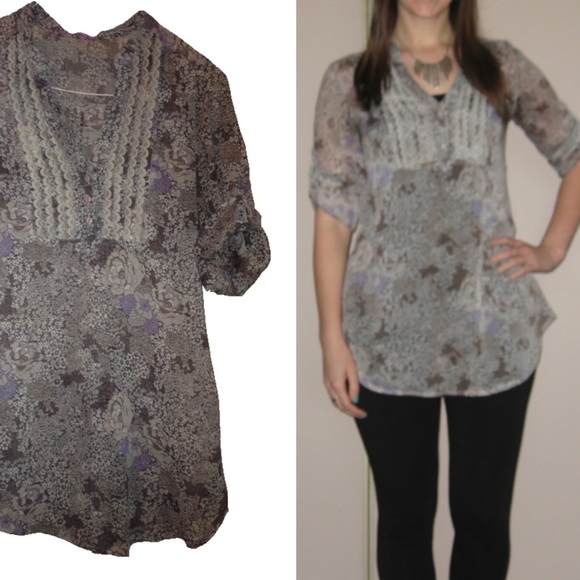 Chiffon floral tunic blouse - Picture 5 of 5